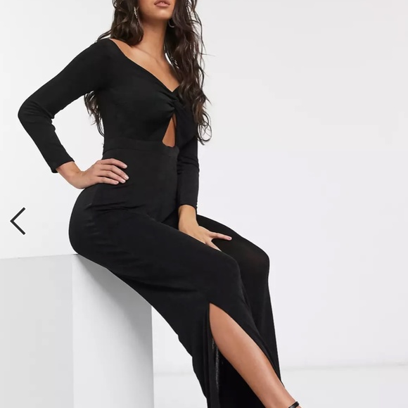 LIKE NEW Black Flare Leg Jumpsuit - Picture 2 of 7